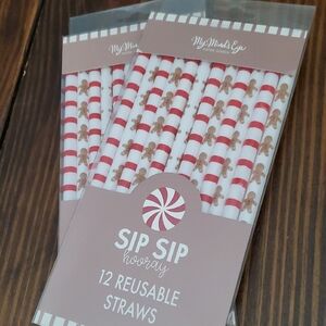 My Mind's Eye Gingerbread Candycane Reusable Straws